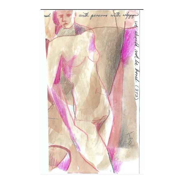 1990s James Bone Modern Female Nude Watercolor For Sale
