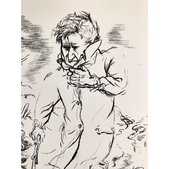1930s George Grosz, 1936 Lithograph Interregnum Portfolio Windblown Man Small Edition Weimar Germany, 1936 For Sale - Image 5 of 6