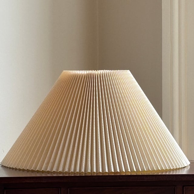 Mid-20th Century Knife Pleated Lamp Shade in Crème For Sale - Image 15 of 17