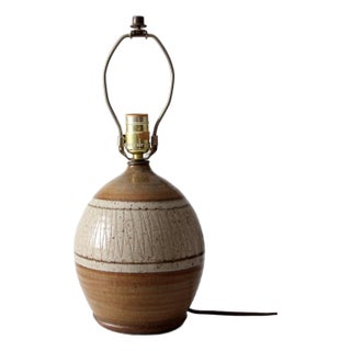 Vintage Handmade Studio Pottery Lamp For Sale