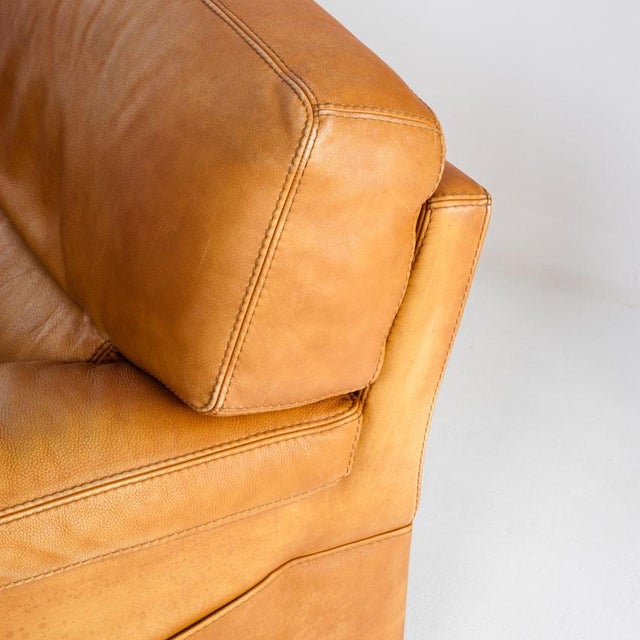 Camel-Colored Leather Armchair from Roche Bobois, France, 1980s For Sale - Image 13 of 18
