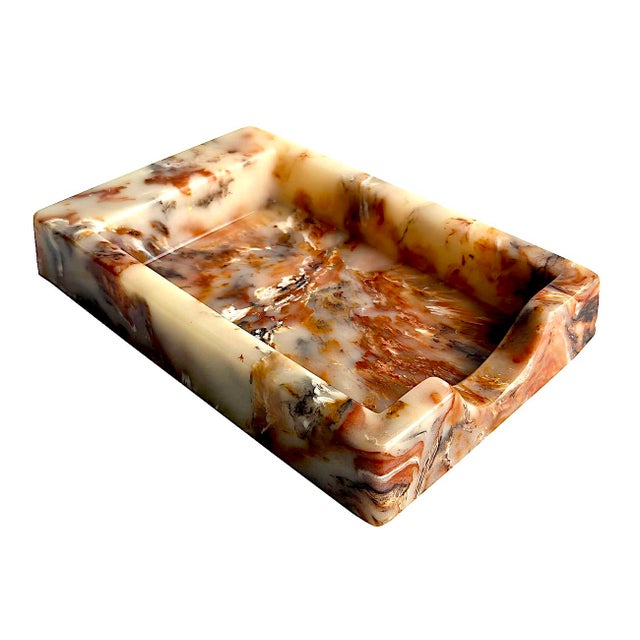 Mid 20th Century Faux Onyx Resin Note Tray by Sunlight Industries For Sale - Image 12 of 14