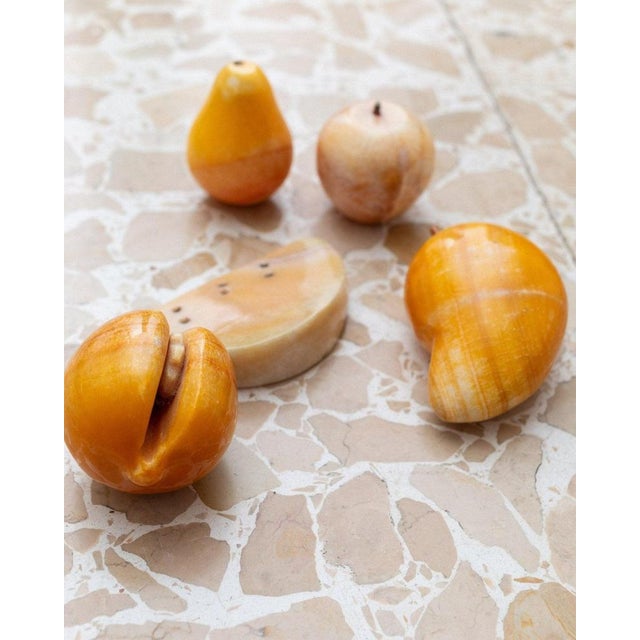 Vintage Yellow Alabaster Fruits, Italy, 1970s, Set of 5 For Sale - Image 4 of 11