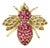 14K Yellow Gold Red Ruby Bee Brooch Pin For Sale