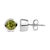 Contemporary .925 Sterling Silver 6MM Bezel Set Created Green Peridot Solitaire Stud Earrings For Sale - Image 3 of 5