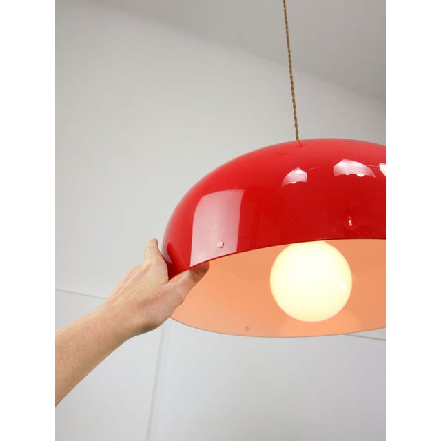 Big Space Age Red Pendant Lamp from Guzzini, 1960s For Sale - Image 10 of 18