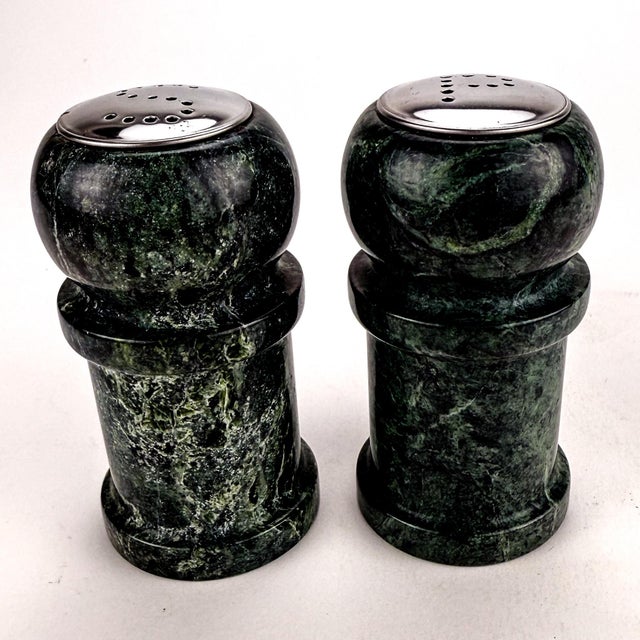 Heavy Stone or Granite Salt and Pepper Shaker Set For Sale - Image 4 of 7