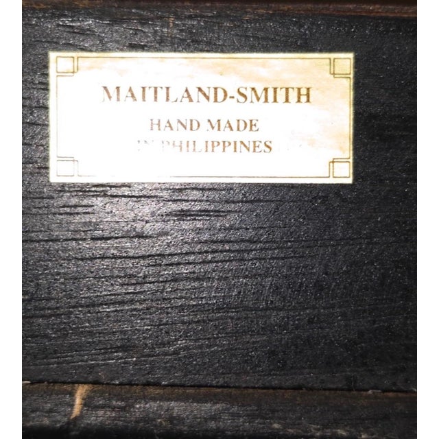 Traditional Vintage Maitland-Smith Hand Made Three-Panel Mirrored Woven Room Divider Screen For Sale - Image 3 of 11