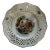 Bavaria Schumann Pierced Porcelain Plate White With Decorative Figures and Flowers For Sale