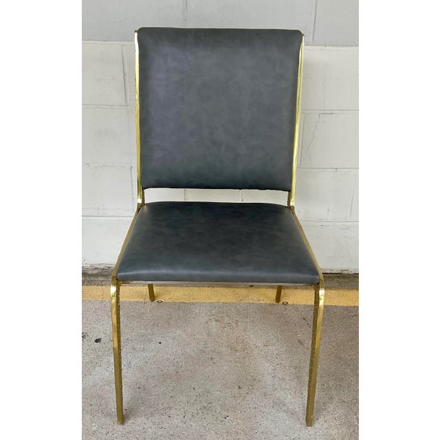 Contemporary Baker Contemporary Solid Textured Brass Side Chair For Sale - Image 3 of 7