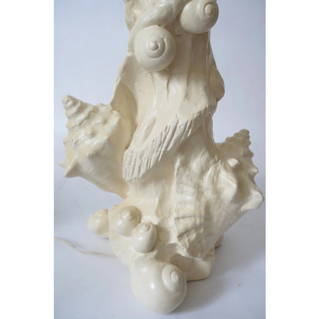 Sculpture Materials Sirmos Table Lamp Double Shell Motif For Sale - Image 7 of 12
