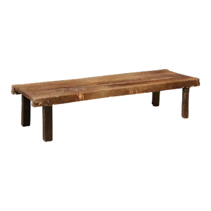 Mid 20th Century Rustic Brazilian Cowhide Bench