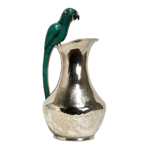 Vintage Silver Plate Pitcher With Parrot Handle by Alfredo Villasana