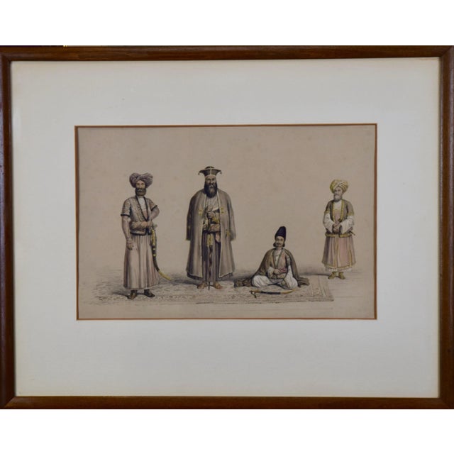 A Pair of 19th C. Engravings Depicting the Costumes and Weapons of Afghani Men by Dr. James Atkinson, 1843 For Sale - Image 9 of 11