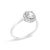 Contemporary 10K White Gold White Topaz and 1/10 Cttw Diamond Halo Ring For Sale - Image 3 of 7