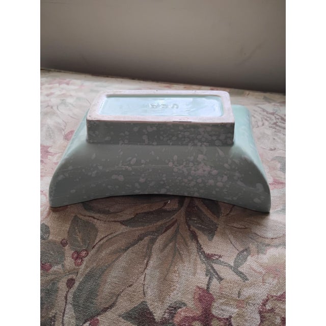 McCoy art pottery speckled mint green glazed planter .This piece of McCoy pottery was most likely made between the 40 and...