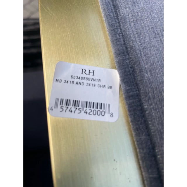 Slate Gray Milo Baughman for Restoration Hardware Chairs, Italian Merino Wool Velvet, Model #3418 - Set of 2 For Sale - Image 8 of 8