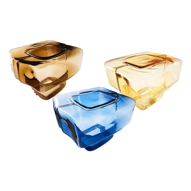 Fluid Joinery Glass Side Tables by Linde Freya Tangelder for Cassina, Set of 3 For Sale