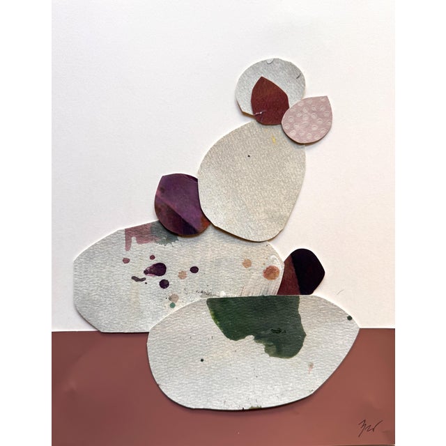 Pink "Love Without Words 4" Original Mixed-Media Collage on Paper by Zac Woodiel For Sale - Image 8 of 9