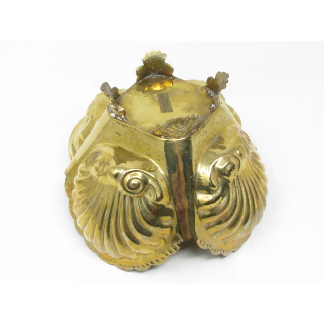 Vintage Clamshell Shaped Footed Brass Planter For Sale - Image 11 of 12