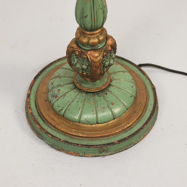English Floor Lamp with Weathered Paint For Sale - Image 6 of 9
