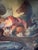Striking antique oil on canvas depicting The Battle of the Amazons, after the celebrated composition by Flemish Baroque...
