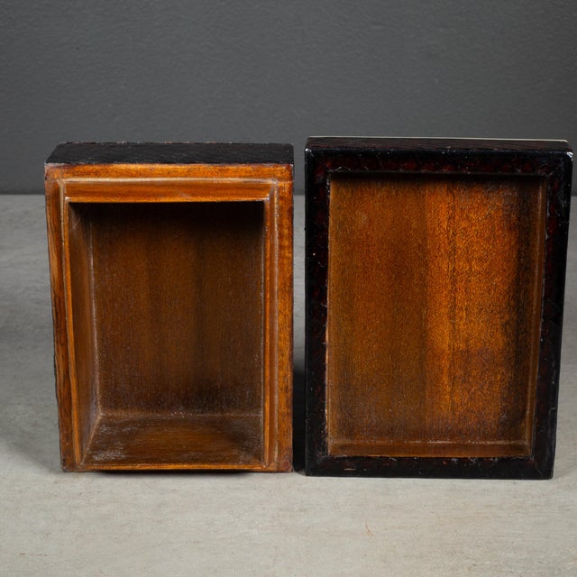 ABOUT An original R&Y Augousti snakeskin decorative wooden box. Acquired from the John Traina estate. Mr. Traina was a San...