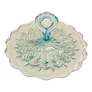 Mid 20th Century Pale Blue Handled Serving Platter