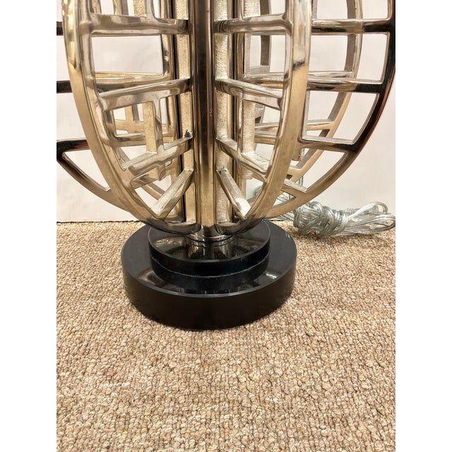 Currey & Company Currey & Co Deco Sphere Lamp Nickel Finish For Sale - Image 4 of 4