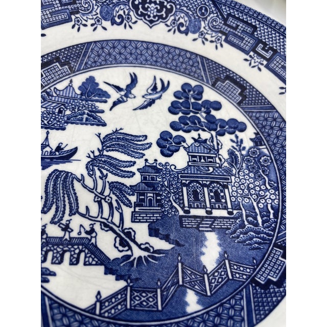 Ceramic Vintage Blue Willow Churchill Bowls Made in Staffordshire England- a Set of 6 For Sale - Image 7 of 10