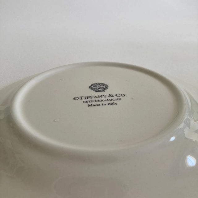 Ceramic Tiffany & Co. Este Ceramiche Made in Italy Decorative Plate, Blue Yellow Floral For Sale - Image 7 of 10