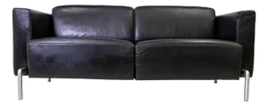 Black Leather Sofa by Cor, Germany