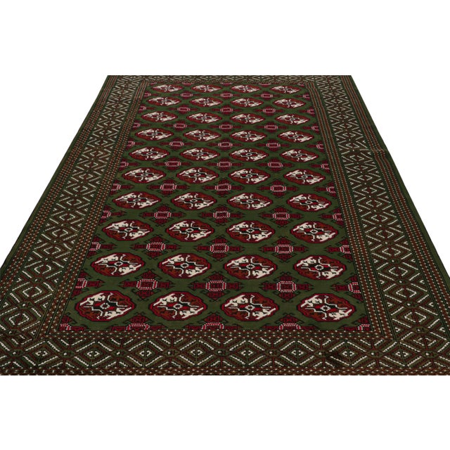 Rug & Kilim’s Contemporary Baluch Rug in Red and Green Patterns For Sale In New York - Image 6 of 7