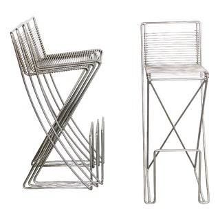 Kreuzschinger Bar Stools by Till Behrens for Schublach, 1980s, Set of 4 For Sale