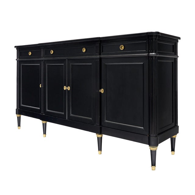 French Antique French Louis XVI Buffet, Ebonized, Circa 1910 For Sale - Image 3 of 9
