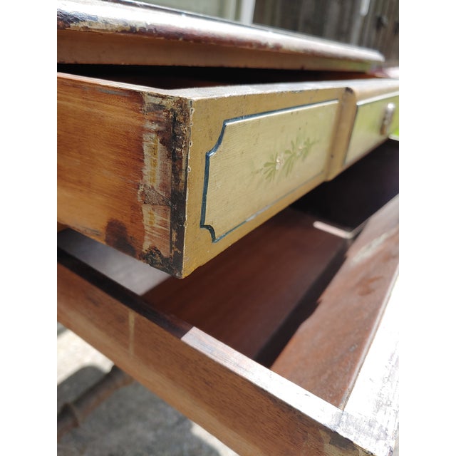 Late 19th Century Victorian Cottage Painted Walnut Sewing Table For Sale - Image 9 of 11