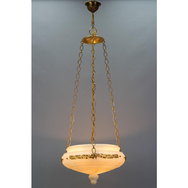 Neo-Classical Gilt Bronze and Brass Pendant Light, 1890s For Sale - Image 11 of 18