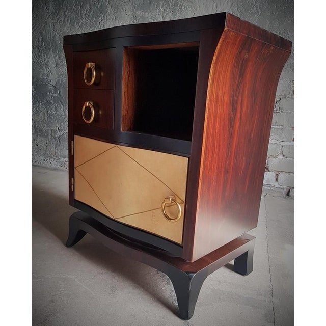Art Deco Bedside Tables with Parchment Details, France, 1930s, Set of 2 For Sale - Image 12 of 18