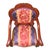 Blue Louis XV Rococo Style Armchair in Carved Wood and Damask Upholstery, 1850s For Sale - Image 8 of 9