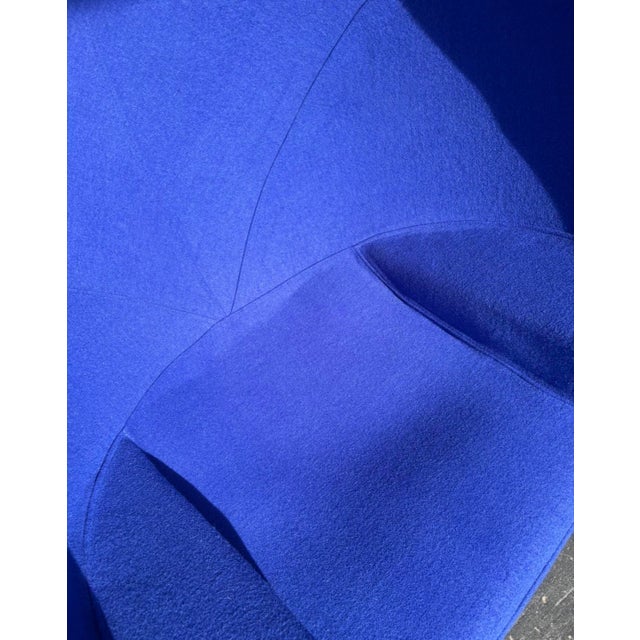 Blue Mid Century Modern Alpha Egg Chair & Otto For Sale - Image 8 of 13