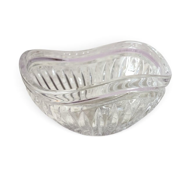 Vintage Mikasa Cimarron Triangular Cut Glass Crystal Bowl 5.75" Diameter. Unmarked but normally Mikasa used stickers that...
