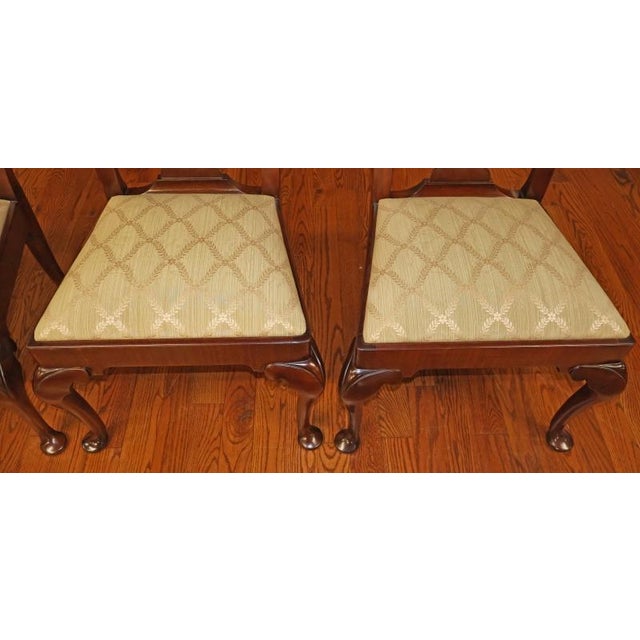 1980s Set of 6 Kindel Queen Anne Style Mahogany Dining Chairs For Sale - Image 10 of 18