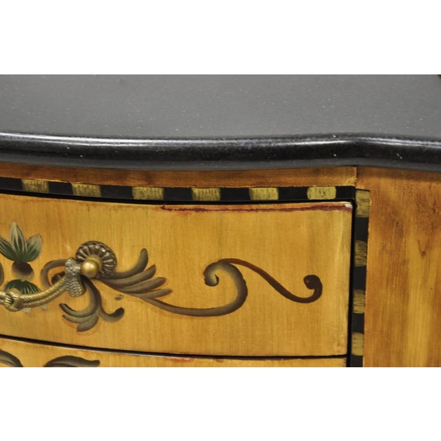 Contemporary French Country Style Marble Top Painted Server Console Cabinet For Sale - Image 10 of 15