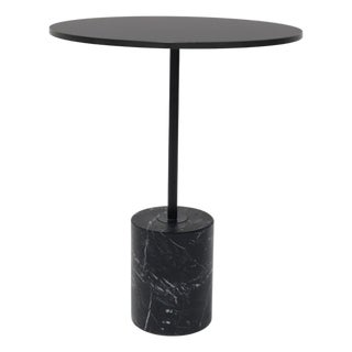 Lapalma's Jey Side Table in Black With Marquina Marble Base For Sale