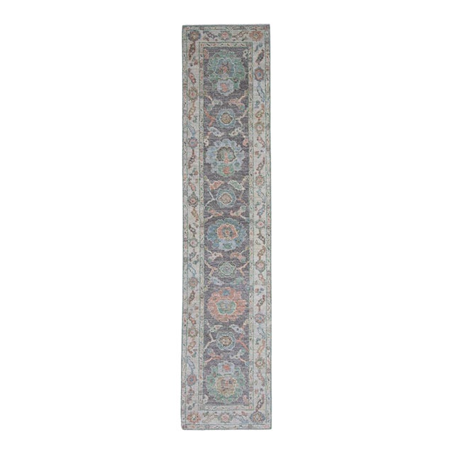 Turkish Oushak Runner Rug 2'10" x 8'1" For Sale