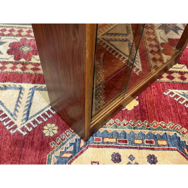 English Walnut Display Cabinet, 1970s For Sale - Image 10 of 13
