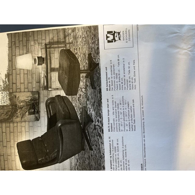 Set of Model MS-75 High Back Armchair and Ottoman by Madsen & Schübel, 1960s For Sale - Image 16 of 17
