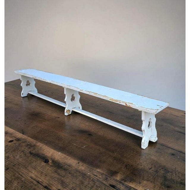 French Wooden Farmhouse Garden Bench, 1960s For Sale - Image 6 of 10