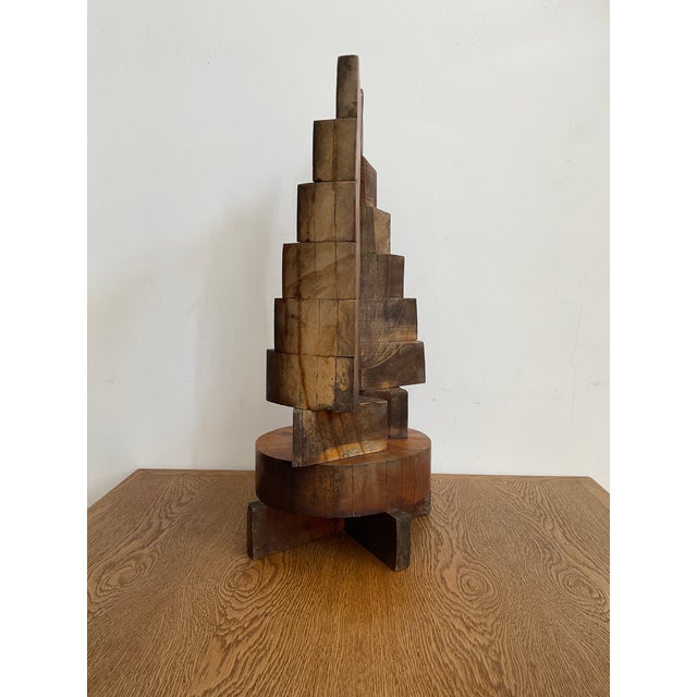 Early 20th Century Antique Primitive Wooden Industrial Mold Found Object Art For Sale - Image 5 of 9