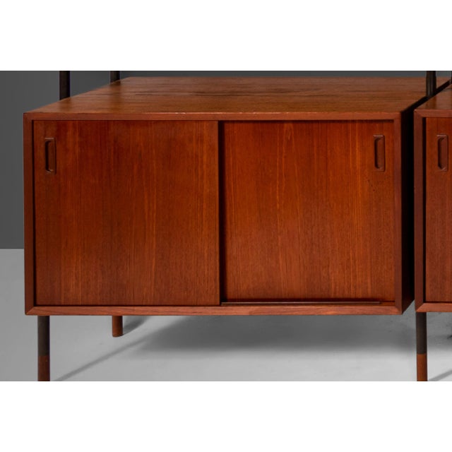 Wood Danish Modern Modular 4 Bay Wall Unit by Lyby Mobler, circa 1960 - 4 Pieces For Sale - Image 7 of 11